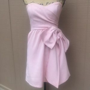 Sz S Judith March Pinstripe Strapless Mini Dress